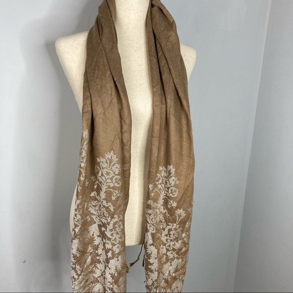 NWT Pashmire Brocade Floral Double Sided Scarf - Picture 5 of 6